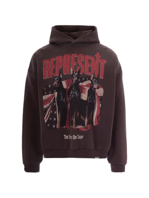 Represent graphic hooded sweatshirt