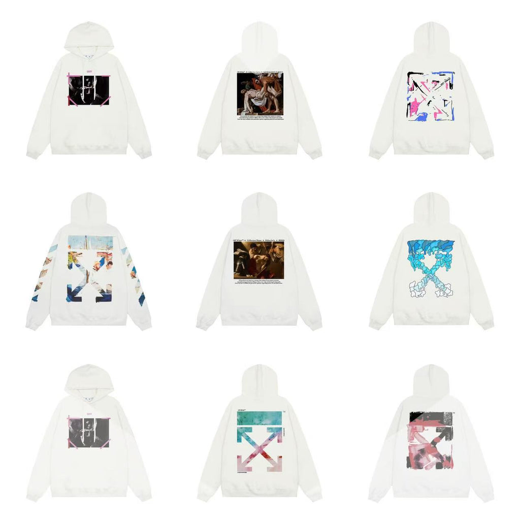 Off‑White Multi‑Arrow Abstract Graphic Oversized Hoodie Streetwear