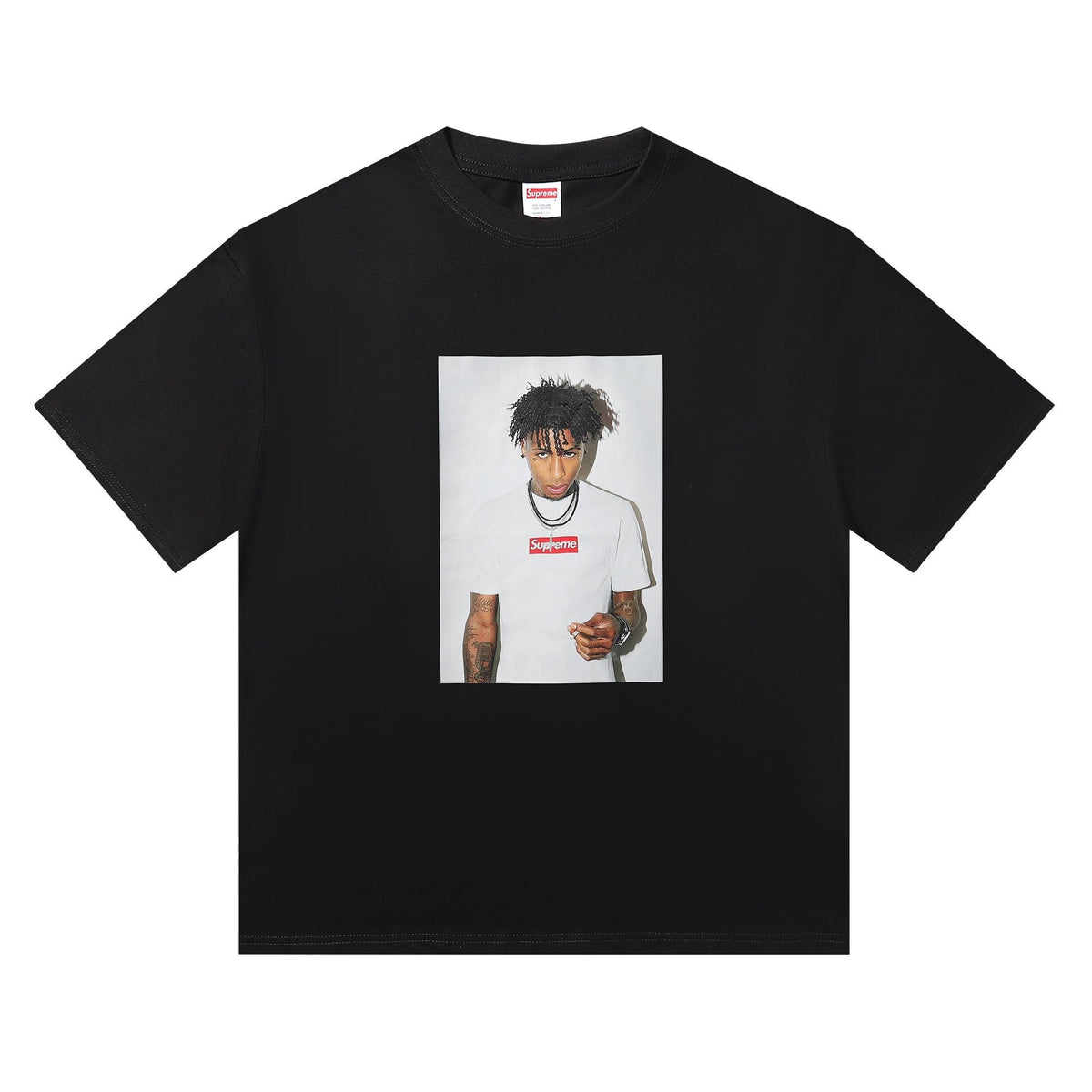 Supreme Rapper Portrait Graphic Short-Sleeve T-Shirt