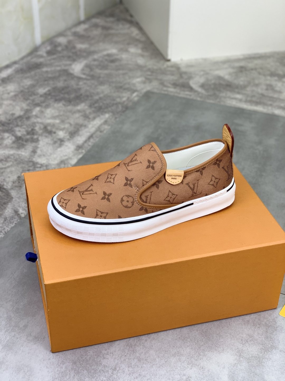 Louis Vuitton Tan Monogram Slip-On Shoes