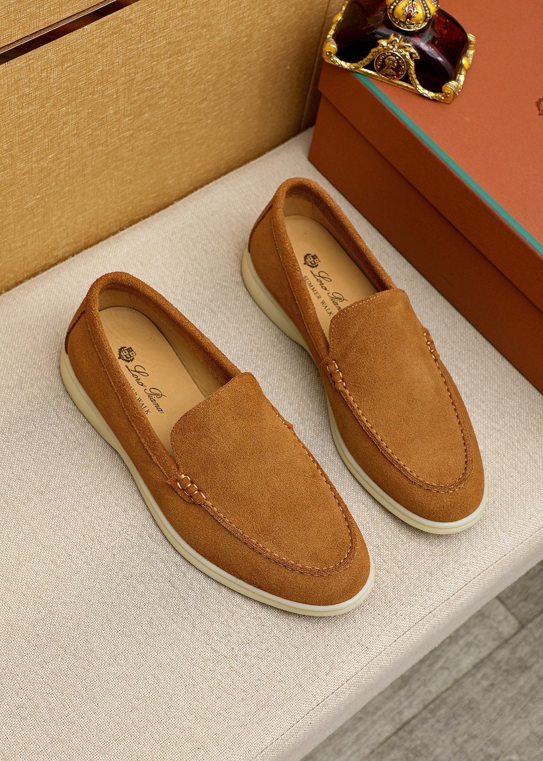 Loro Piana Suede Slip-On Loafers