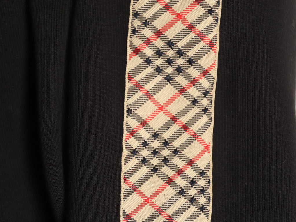 Burberry Check-Trim Crewneck Sweatshirt - Black